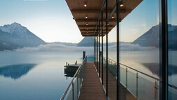 hotel Fürstenhaus - view from the balcony to the Achensee in the morning